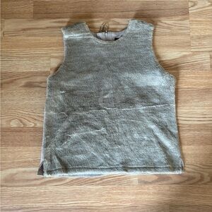 Up Spin Faux Fur Women’s Y2K Sleeveless Top in Tan Sz S